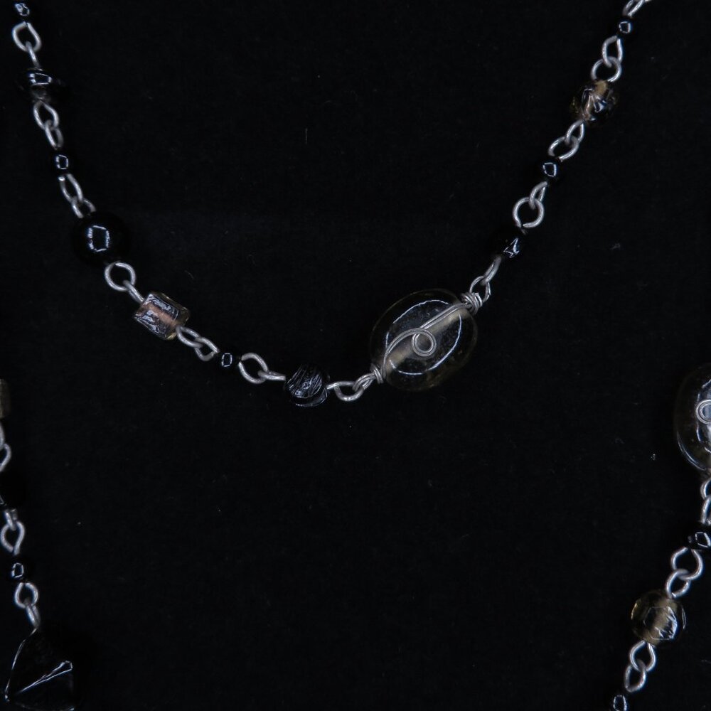 Infinity Black Stone Necklace - image 5